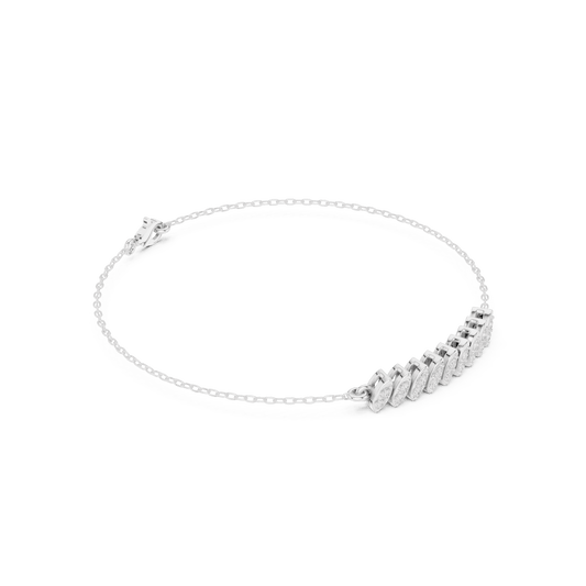 Marquise Curved Bar Lab Grown Diamond Chain Bracelet