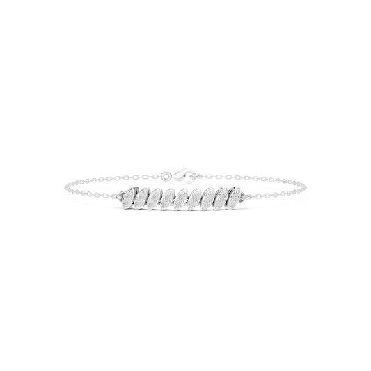 Marquise Curved Bar Lab Grown Diamond Chain Bracelet