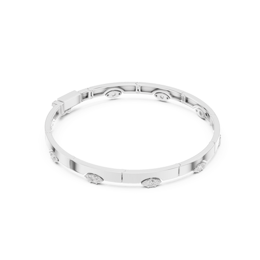 Marquise Station Bar Link Lab Grown Diamond Bangle
