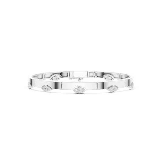 Marquise Station Bar Link Lab Grown Diamond Bangle
