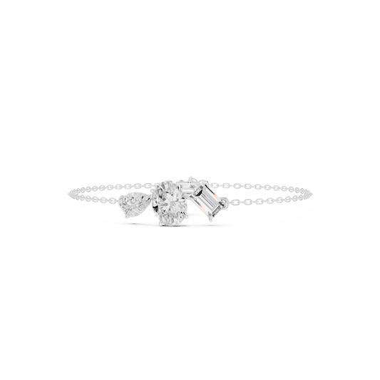 Multi-Shape Cluster Drop Accent Lab Grown Diamond Bracelet