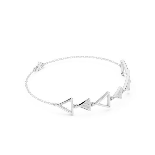 Alternating Open & Pave Triangle Station Lab Grown Diamond Bracelet