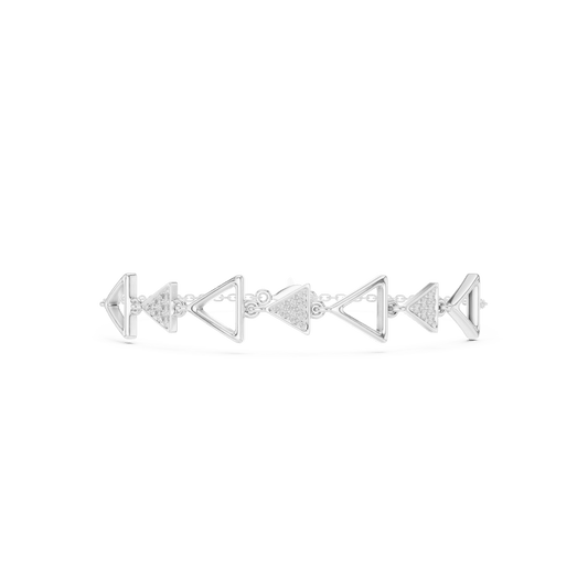 Alternating Open & Pave Triangle Station Lab Grown Diamond Bracelet