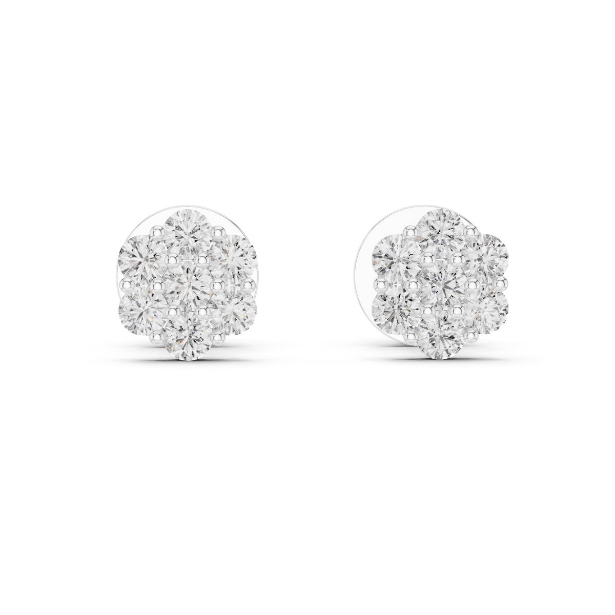 Radiant Flower Cluster Lab Grown Diamond Earrings