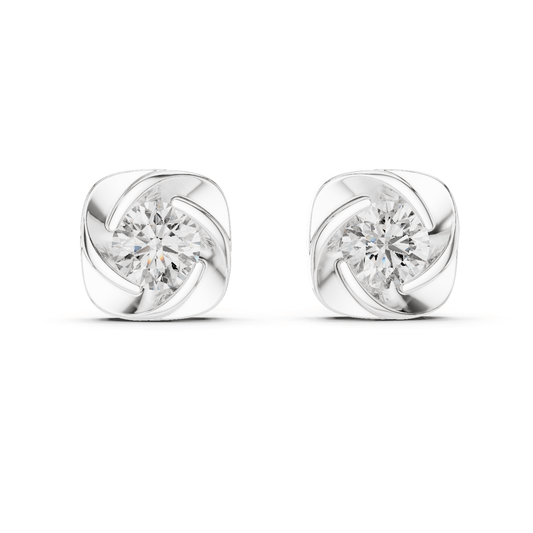 Cushion Floral Swirl Lab Grown Diamond Earrings